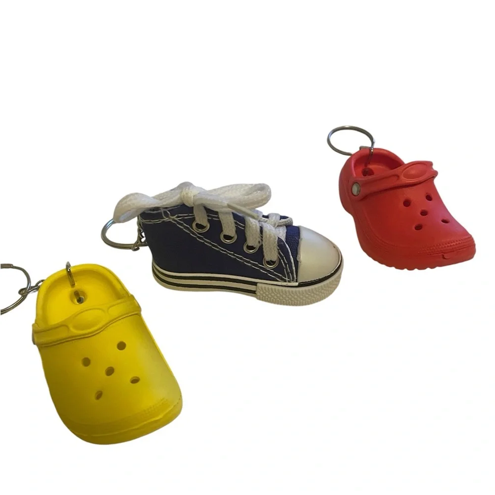 Navy Canvas Sneaker Keychain, Orange & Yellow Keychains BUNDLE of 3 NWOT